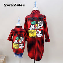 Load image into Gallery viewer, YorkZaler Family Matching Clothes Mother Daughter Son Outfits Summer Autumn Mom Baby Kid Red Plaid Shirt Family Look
