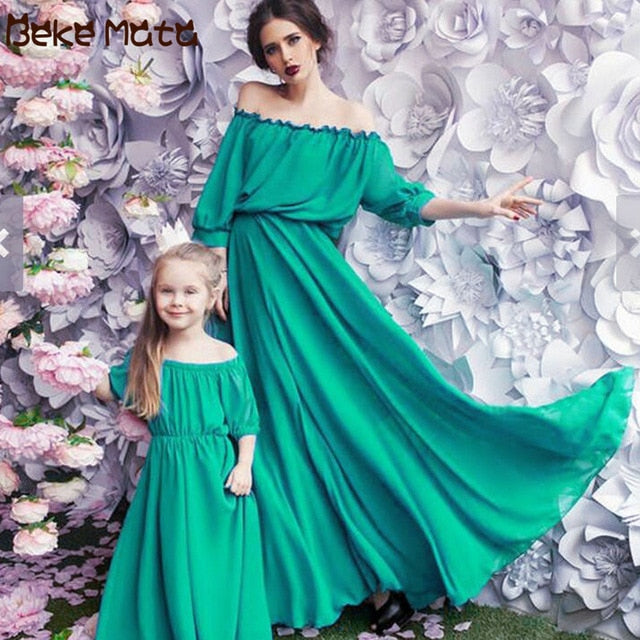 Mother Daughter Dresses Evening Mommy And Me Clothes Chiffon Family Lo – Ski Mother Mother Daughter Dresses Evening Mommy And Me Clothes Chiffon Family Lo – Ski Mother