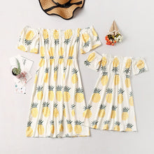 Load image into Gallery viewer, irregular mother daughter dresses v-neck floral print mommy and me clothes family matching outfits look mom mum baby girls dress