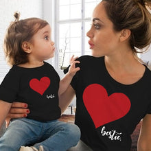 Load image into Gallery viewer, Gourd doll Mommy and me clothes Mother Daughter Matching family outfits T shirt mom Kids Baby Girls soft cotton Heart print Tops