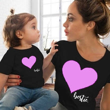 Load image into Gallery viewer, Gourd doll Mommy and me clothes Mother Daughter Matching family outfits T shirt mom Kids Baby Girls soft cotton Heart print Tops