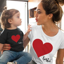 Load image into Gallery viewer, Gourd doll Mommy and me clothes Mother Daughter Matching family outfits T shirt mom Kids Baby Girls soft cotton Heart print Tops